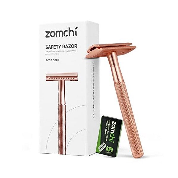 ZOMCHI Rasoir de surete femme - Rasoir femme metal - Rasoir Manuel homme et femme - Rasoir de sécurité reutilisable