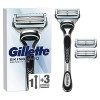 Gillette SkinGuard Peau Sensible Rasoir Pour Homme Avec Peau Sujette Aux Irritations, 1 Manche, 3 Recharge De Lames