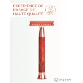 WLDOHO® Rasoir de Sûreté pour Rasage Humide en Bois de Santal pour un Rasage Manuel Sans Plastique, Doux pour la Peau et Écol