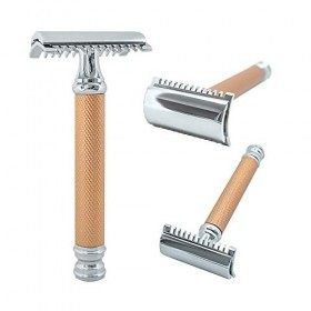 Rasoir Nobelisk Premium avec 5 lames de rasoir | Rasoir humide Sharp avec tête de lame à deux côtés pour hommes | Rabot à bar