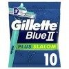 Gillette Blue II Plus Slalom Rasoirs Jetables Homme, Pack de 10 Rasoirs [OFFICIEL]