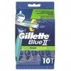 Gillette Blue II Plus Slalom Rasoirs Jetables Homme, Pack de 10 Rasoirs [OFFICIEL]