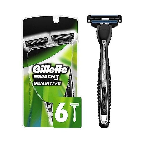 Gillette - Mach3 - Rasoir jetable pour homme - Lot de 6