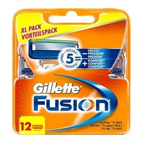 Gillette Fusion - Lames de Rasoir pour Homme - Pack de 12 Ancienne Version 