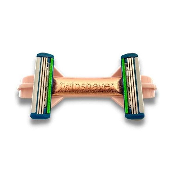 twinshaver rasoir pour crâne chauve + 4 lames de rechange, protection contre les coupures et 80% de gain de temps, corps & tê