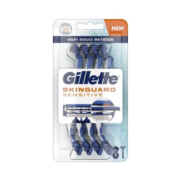 Gillette SkinGuard Rasoir Jetable pour Peaux Sensibles x8