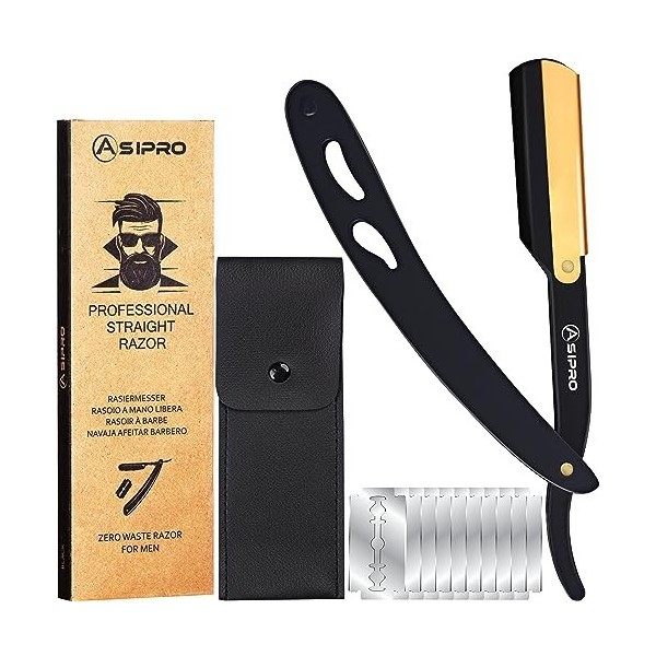 ASIPRO Rasoir de Sécurité Homme et Femme avec 10 Lames Rasoir Sécurité, Zéro Déchet Rasoir Manuel Homme Safety Razor, Rasoir 