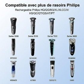 Chargeur Tondeuse HQ8505 Rasoir pour Philips Séries 9000 7000 5000 3000 1000 QP6510 QP6520 HQ8160 HQ9160 HQ9100 HQ6075 HQ6070