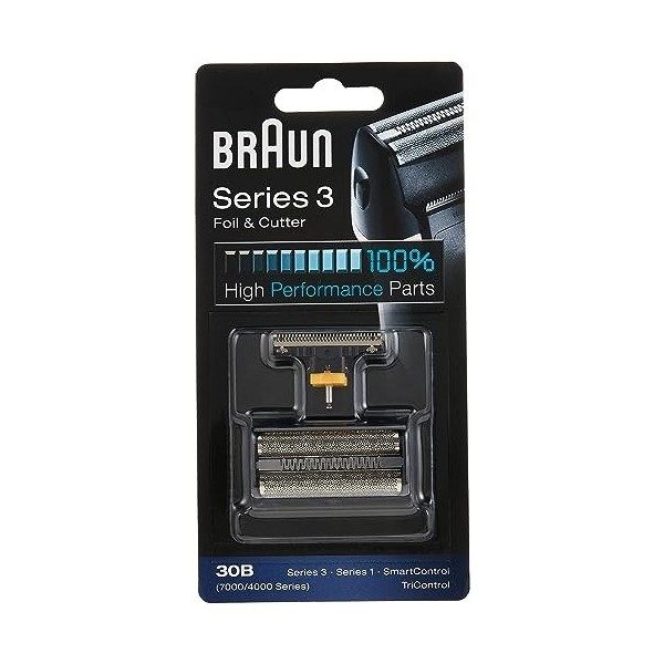 Braun Series 3 Pièce de Rechange Pour Rasoir Électrique Noir, 30B, Pour la série 3 ancienne génération , la série 1 ancienn