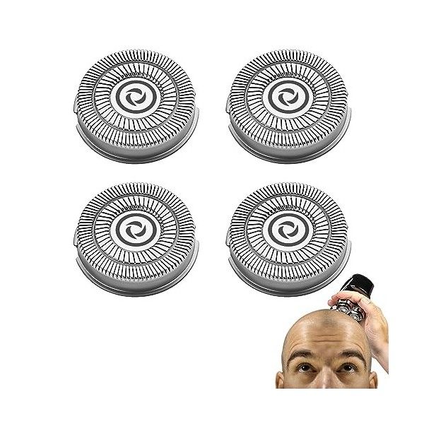 Tête de rechange compatible avec les rasoirs électriques Skull Shaver Pitbull 4 Pièces 