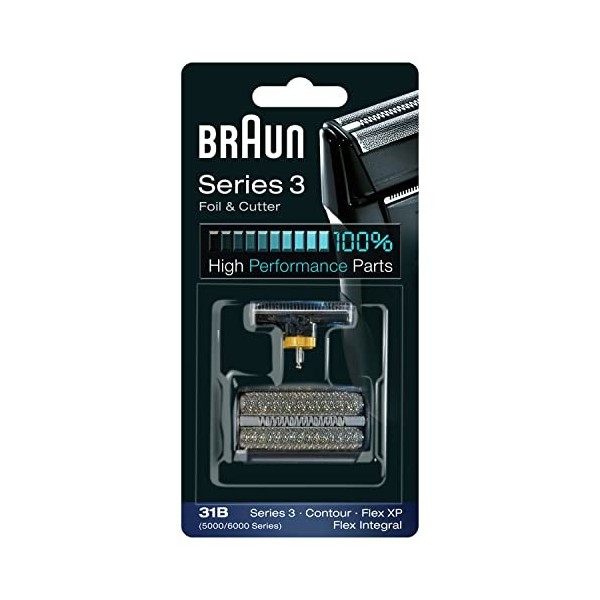 Braun Pièce De Rechange 31B Noire Pour Rasoir - Compatible avec les rasoirs Series 3,