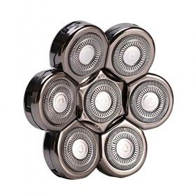 Têtes de rechange imperméables pour rasoir à tête chauve, lame de rechange pour coupe-barbe à 7 têtes, têtes de rasoirs rotat