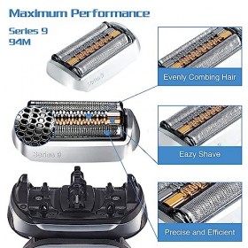 Tete de Rasoir 94m Pièce De Rechange pour Rasoir Serie 9/9 Pro,Easyshave Grille Rasoir électrique Rasoirs Compatible avec Bra