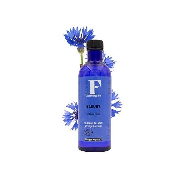 Florabiol - Eau Florale de Bleuet Bio - 200ml - Apaisante contours des yeux cernes, poches… - Certifié Bio Ecocert - Sans p