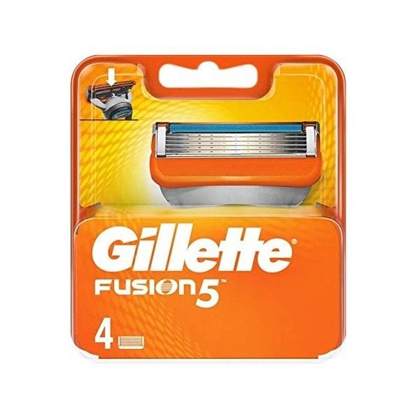 Gillette Fusion - Lames de Rasoir pour Homme - Pack de 4