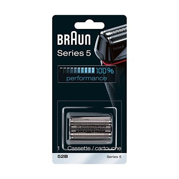 Braun Tête de rechange pour rasoir électrique série 5 – 52B – Compatible avec rasoirs électriques 5090/5190cc, 5040/5140s, 50