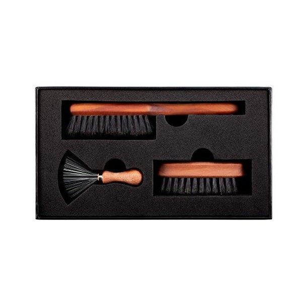 ZilberHaar - Kit Entretien Barbe - 1 Brosse à Barbe + 1 Brosse de Poche + 1 Outil de Nettoyage - 100% Poils Véritable de Sang