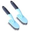 Lot de 2 brosses à récurer pour salle de bain avec élimination efficace des taches, poils durables en fibre hautement élastiq