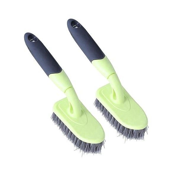 Lot de 2 brosses à récurer pour salle de bain avec élimination efficace des taches, poils durables en fibre hautement élastiq