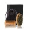 TAKENE Ensemble de Brosse à Barbe pour Homme Costume Brosse de Rasage de Cheveux de PorcPeigne pour Barbe Barbe pour le des O