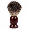 Panysilioer Brosse de Rasage de Cheveux de Blaireau Pur Bois pour Rasoir Double Bord SéCurité Droite Brosse de Rasoir de SéCu