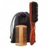 Panysilioer Brosse de Rasage en Poils de Sanglier Brosse une Barbe Double Face Peigne une Barbe Type de RéParation Soins de N