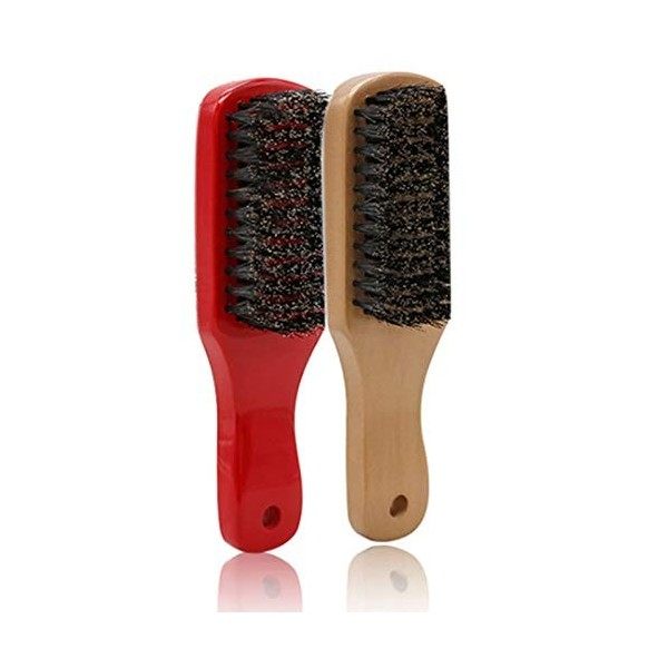 Panysilioer Brosse de Rasage de Sanglier en Bois Massage de la Barbe Brosse à Cheveux en Poils de Sanglier Noir en Bois Bross