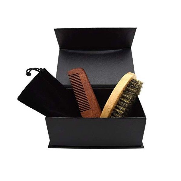 Panysilioer Brosse à Barbe et Peigne à Moustache pour Peigne de Toilettage de Soins Du pour avec Ensemble de Brosses à Raser 