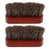 ZIUTPDAX 2X Manche en Bois Moustache Naturel Cheveux Moustache Barbe Brosse Faciale Barbe Nettoyage Rasage Barber