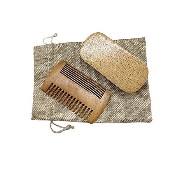 Griwiuiowe 3 PièCes/Ensemble Brosse à Barbe Et Peigne Brosse à Barbe en Poils de Sanglier pour - Soins des Cheveux Du pour Mo