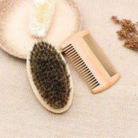 Obahdirry Ensemble de Brosse à Barbe pour Costume Brosse de Rasage de Cheveux de PorcPeigne pour Barbe Barbe pour le des Outi