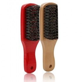 Qutsvosh Brosse de Rasage de Sanglier en Bois Massage de la Barbe Brosse à Cheveux en Poils de Sanglier Noir en Bois Brosses 