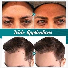 Qutsvosh 2 Pièce SéRie/Lot Crayon À Barbe et Brosse À Barbe Moustache Coloration Outils de Mise en Rehausseur de Barbe Noir