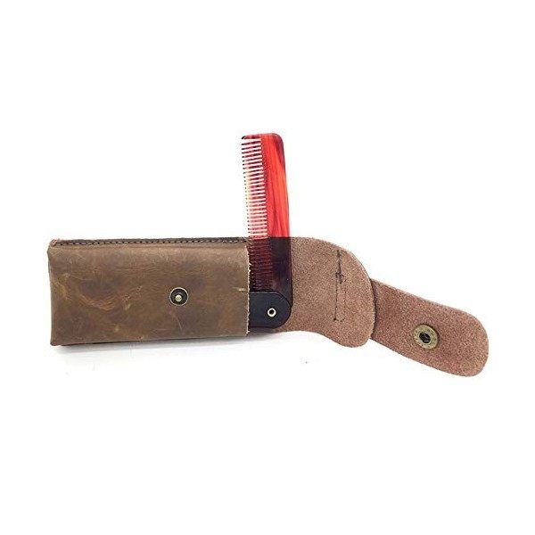 Qutsvosh Peigne Pliable Pliant Pince de Poche Cheveux Moustache Peigne à Barbe Mode Femmes Massage Brosse à Cheveux avec Sac