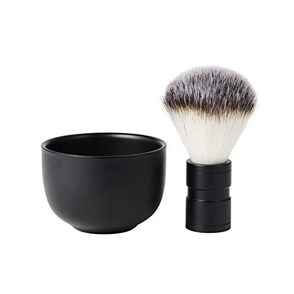 reamhome Ensemble de Rasage Bol de + Brosse à Raser + Support de Support, de Brosse à Barbe en Nylon