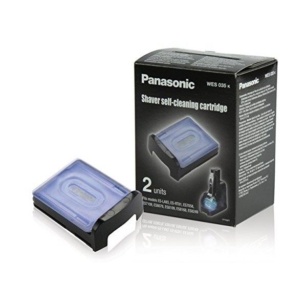 Panasonic WES035 Lot de 2 cartouches de nettoyage pour rasoirs ES7109, ES7058, ES8078, ES8109, ES8168, ES8243 et ES8249