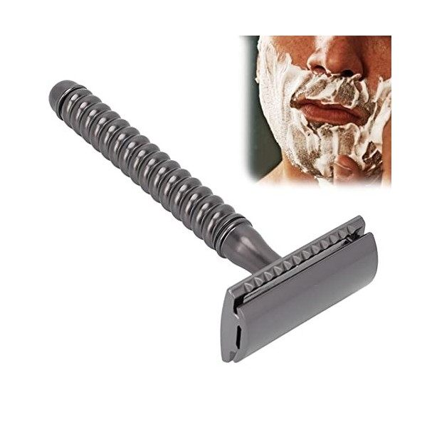 Rasoir de sécurité à Double Bord, Poignée Antidérapante en Alliage de Zinc pour Hommes, Outil Dépilation Lavable Cuivre