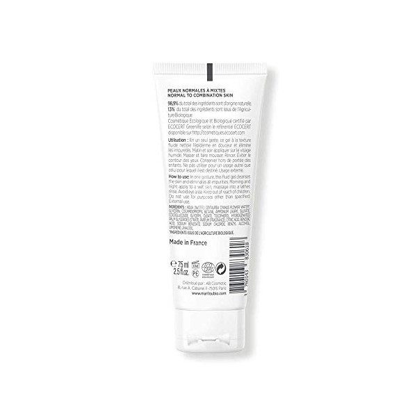 Marilou Bio - Gamme Classic - Soins pour le Visage - Gel Visage Nettoyant - Hydratant et Apaisant - Tube de 75 ml - une Peau 