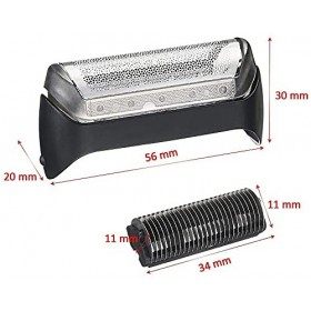 Tête de rasage 10B Compatible avec Bra-un 1000/2000 Series 1 190 180 170 Rasoir électrique 2 pièces avec brosses de Poweka