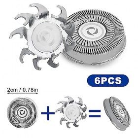 Nivofu 6 PCS Universelle Têtes de Rasoir Remplacement Compatible avec Séries Philips Norelco 3000, 2000, 1000