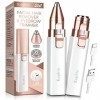 Épilateur Visage pour Femmes, Epilateur Sourcil Femme Rechargeable, 2 en 1 Rasoir à Sourcils et Rasoir Visage pour Femmes, Ap