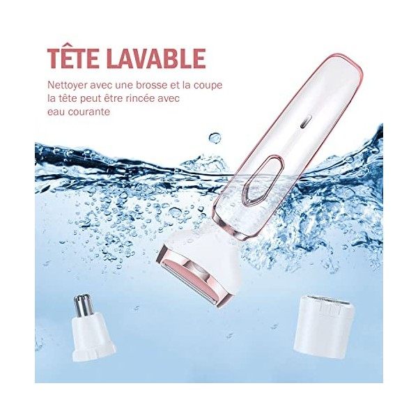 Fresion 5 en 1 Rasoir Electrique Femme - Epilateur Sourcils Electrique Femme, Tondeuse Femme Indolore, Epilateur Flawless la 