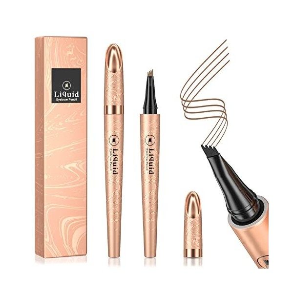 HOUSN crayon sourcil,Crayon à Sourcils Liquide,Imperméable et résistant à la sueur,Avec Pointe Micro-Fourche,Crée Facilement 