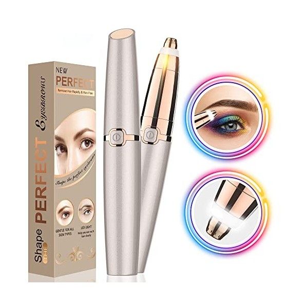 Tondeuse à Sourcils - Epilateur sourcil électrique-Indolore pour femmes avec lumière LED Instrument Rasoir, épilateur à sourc