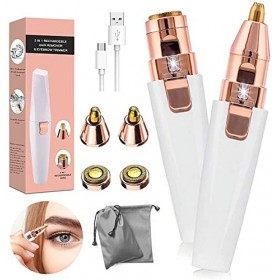 Fresion 2 en 1Epilateur sourcils Electrique Femme - Tondeuse épilation Faciale, Rasoir Femme avec Lumière LED intégrée - pour