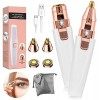 Fresion 2 en 1Epilateur sourcils Electrique Femme - Tondeuse épilation Faciale, Rasoir Femme avec Lumière LED intégrée - pour