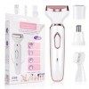 ACWOO Épilateur Électrique Femme, 4-en-1 Sans Fil Avec Technologie Wet & Dry, Bikini Styler, Accessoire Massage, Tête de Raso