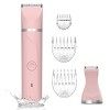 Rechargeable Rasoir Electrique Femme,2 en 1 Rasoir Femme Electrique,Sans douleur Tondeuse Femme Intime & Tondeuse Bikini,Lame