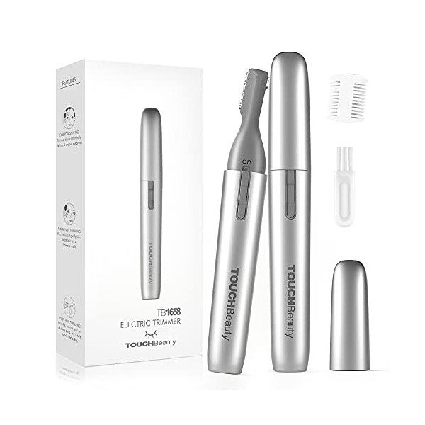 TOUCHbeauty Tondeuse Visage Sourcils Electrique Femme Mini Rasoir Facial à Pile, Rasage de Precision, Aucun Risque de Coupure