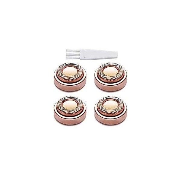 4Pcs Têtes de Remplacement pour épilateur pour le Visage, Lames dépilation Achort pour lépilateur Indolore pour Femmes, Par